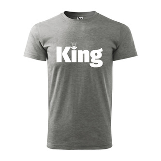 Tričko s potiskem King: šedé 2XL