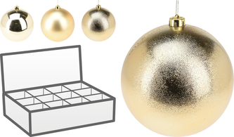 BOMBKA ŚWIĄTECZNA 18CM ZŁOTA 3 RODZAJE