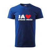 Tričko s potiskem Já miluju svého muže: modré 5XL