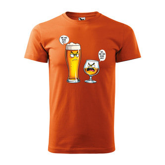 Tričko s potiskem Mě má rád víc - pivo vs. bourbon: oranžové 3XL