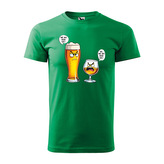 Tričko s potiskem Mě má rád víc - pivo vs. bourbon: zelené 2XL