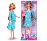 Lalka Natalia w ciąży z bobaskiem niebieska