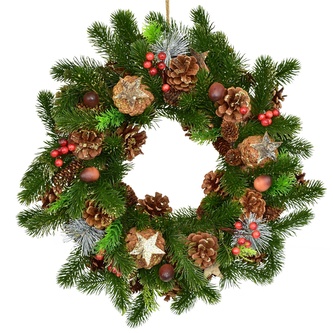 Věnec smrkový zdobený Ø40 cm