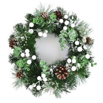 Věnec zdobený zasněžený Ø35 cm