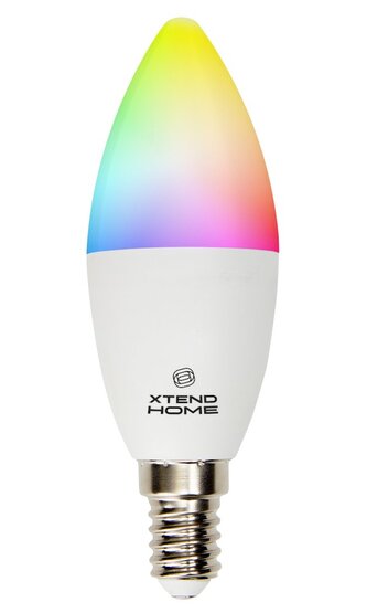 Xtend Home smart LED žárovka, E14, RGB+W, 4.8W, 450lm, barevná, stmívatelná, WiFi, Tuya