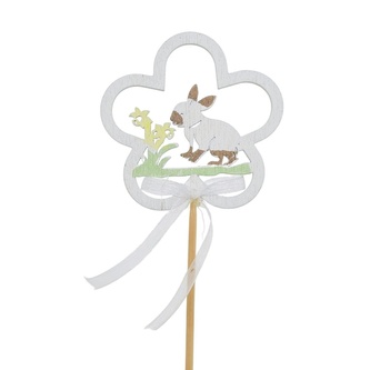 Zajíček v kytičce zápich 6x6/34 cm