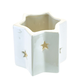 Svícen bílý hvězda 8,9 cm