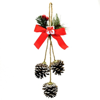 Závěsné šišky s mašlí 35 cm