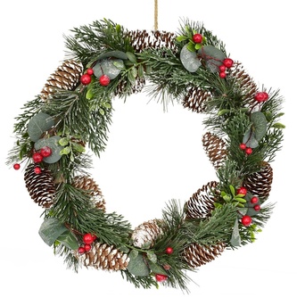 Věnec šiškový s eukalyptem  Ø33 cm