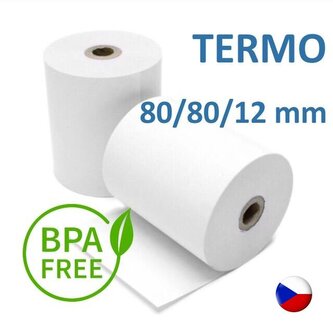 Pokladní kotouček TERMO 80/80/12 mm (80 m),  5 ks