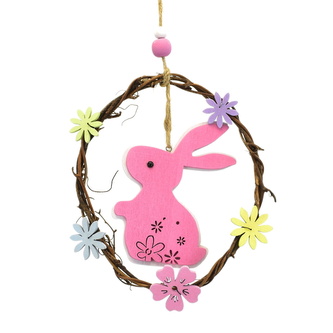 Zajíček v proutěném okénku 20 cm