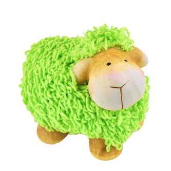 Ovečka keramická kudrnatá zelená 9 cm