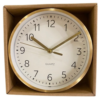 Hodiny nástěnné zlaté, průměr 15 cm