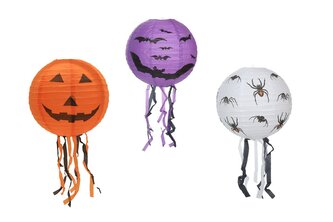 Lampion koule Halloween se střapci papír průměr 30cm v sáčku (bez hůlky) 3 druhy karneval