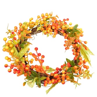 Věnec proutěný podzimní s bobulemi Ø33 cm