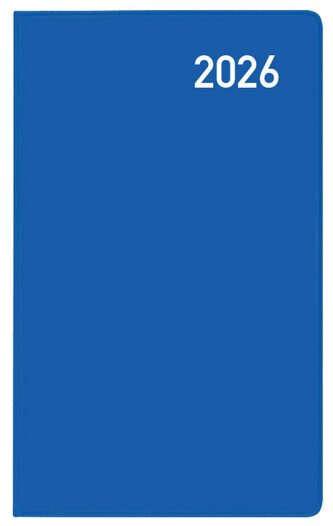 Taschenkalender Pluto geheftet Karton blau 2026