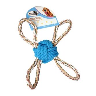 Přetahovadlo míček čtyřstranné 28cm modré (60/1)