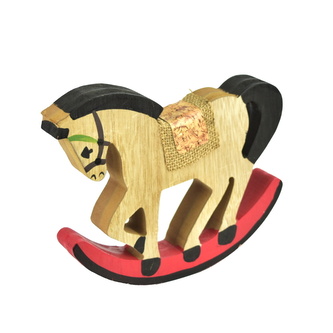 Kůň houpací dřevěný 17x19 cm