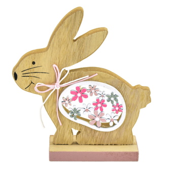 Zajíček s kytičkami 12 cm