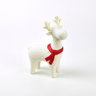 Sobík keramický s červenou šálou 9x13 cm