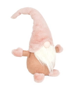 Skřítek s růžovou plyšovou čepicí 50 cm