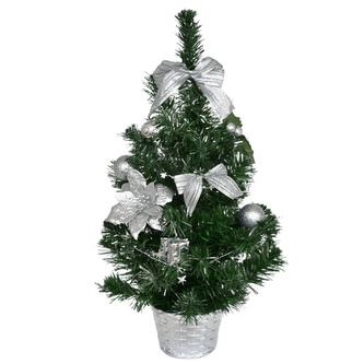 Stromek zdobený stříbrný 50 cm