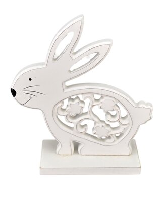 Zajíček perforovaný, bílý 16 cm