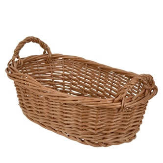 Košík proutěný oválný s ouškem 28x17x8/12 cm