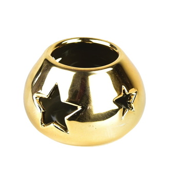 Svícen zlatý s hvězdičkami 5x8 cm