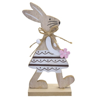 Zaječice dřevěná s kytičkou, 19 cm