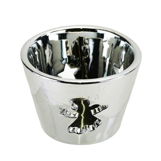 Svícen stříbrný s andělem 6x8 cm