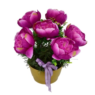 Miska s fialovými pivoňkami 27×25 cm