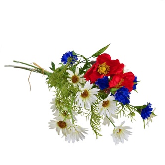 Kytice bílých kopretin s vlčím mákem 70 cm