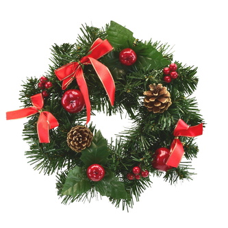 Věneček s červenou mašlí Ø25 cm