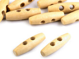 Dřevěný knoflík oliva 12x40 mm - 500 ks - 1 přírodní lakované