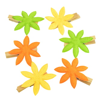 Kolíčky s květinou 5x5 cm 6 ks