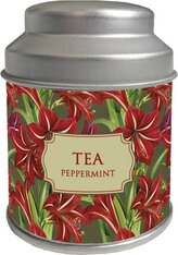 Čajové sáčky v plechové dóze Red Christmas Flowers