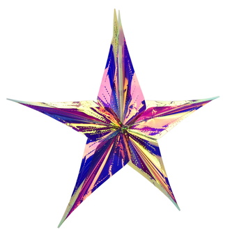 Hvězda s růžovým duhovým efektem 40 cm