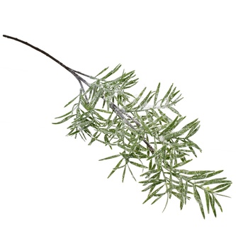 Větev zelená s jinovatkou 70 cm