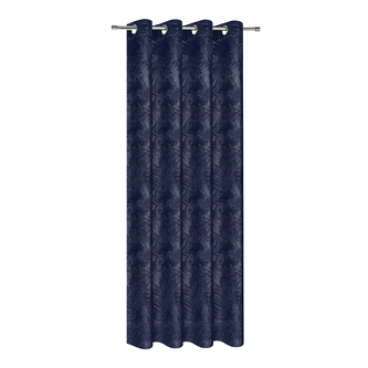 Záclona s kroužky, kapradí - modrá, 245 mm, 140 mm