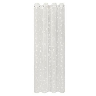 Záclona s kroužky, výšivka - slonová kost, 245 mm, 140 mm