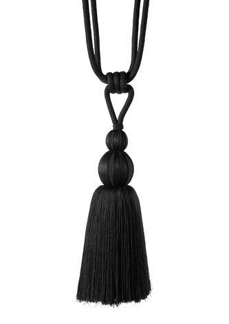 Ozdobný úvaz na závěsy - černá