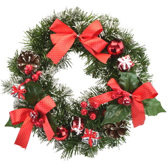 Věnec s dárečky a mašlemi Ø30 cm