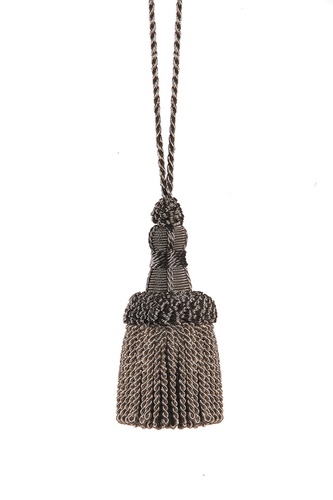 Dekorativní třásně – klíčenka - béžová/šedá