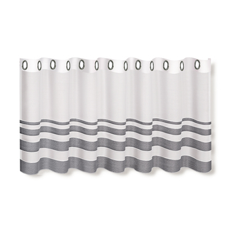 Bistro záclonka s kovovými očky, antracit - 50 mm, 140 mm