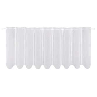 Krátká záclonka s výšivkou Doris, bílá - 45 mm, 145 mm