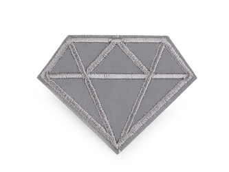 Reflexní nažehlovačka mix vzorů a velikostí - 10 ks - 5 šedá diamant