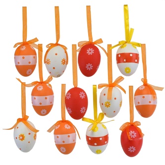 Velikonoční vajíčka oranžová v sáčku 12 ks, 6x4 cm