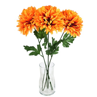 Chryzantéma oranžová Ø17cm/65 cm - 3 ks