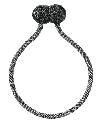 Vyšívaná krátká záclonka s motivem růže - antracit